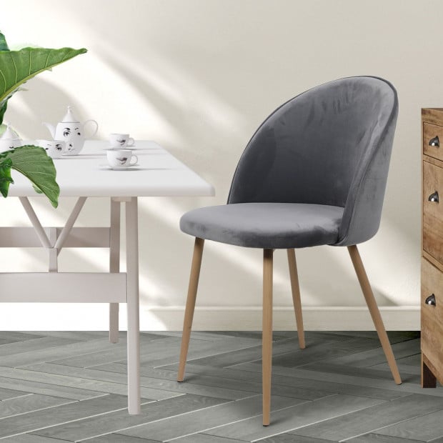 2x Dining Chairs Seat French Provincial Kitchen Lounge Chair Grey Image 7