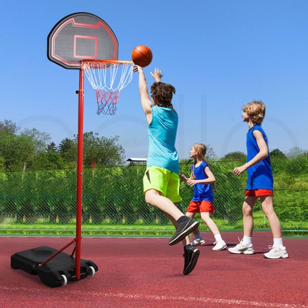 Basketball Hoop Stand System Ring Portable 2.1M Adjustable Height Kids In Ground Image 7