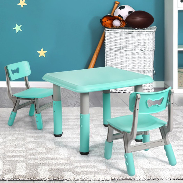 Kids Table Chairs Children Furniture Play Study Desk Set Green Image 7