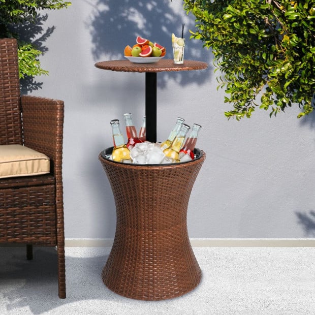 Outdoor Setting Furniture Patio Pool Storage Box Brown Image 7