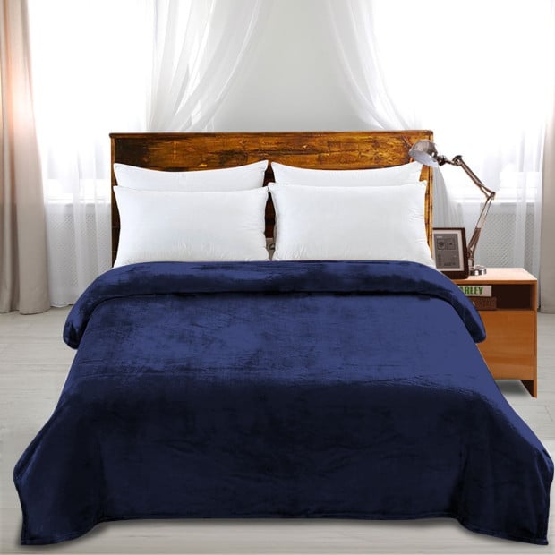 320GSM 220x160cm Ultra Soft Mink Blanket Warm in Teal Colour Image 7