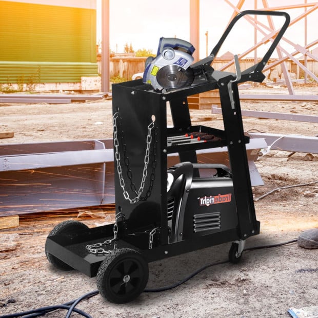 Welding Cart Heavy Duty MIG TIG ARC Welder Trolley Storage Shelves Image 8
