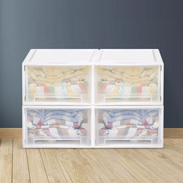 Storage Drawers Set Cabinet Organiser Box Chest Drawer Stackable L Image 7
