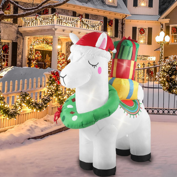 Inflatable Christmas Decor Christmas Llama 1.5M LED Lights Xmas Party Image 8