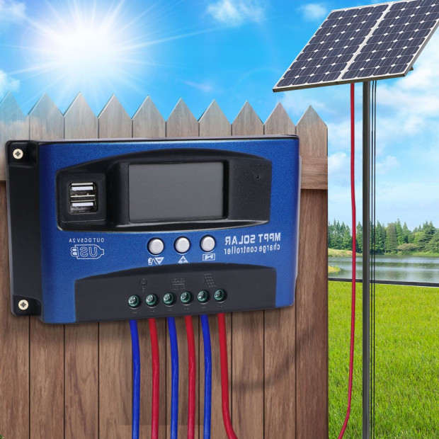 40A Solar Panel Charge Controller 12V 24V Regulator USB MPPT Battery Image 7