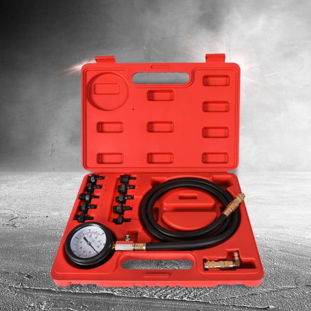 Engine Oil Pressure Gauge Diagnostic Test Tools Automotive 12pcs Red Image 8
