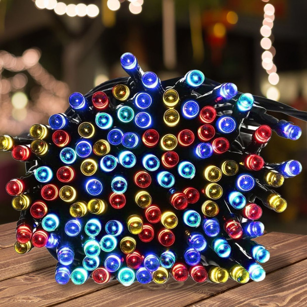 Solar LED Fairy String Lights Outdoor Garden Party Controller Rainbow Image 8