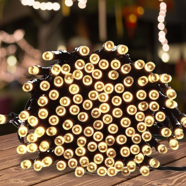 Solar 300 LED Fairy String Lights Outdoor Garden Party Wedding Warm Image 8