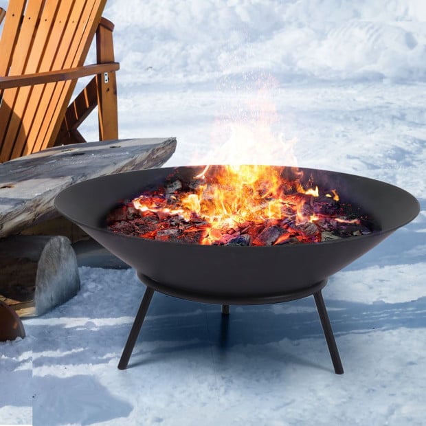 2in1 Steel Fire Pit Bowl Garden Outdoor Patio Fireplace Heater 70cm Image 8