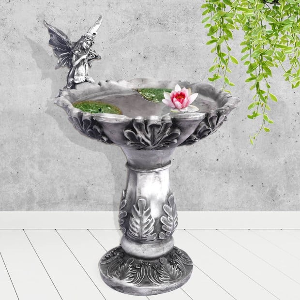 Bird Bath Garden Ornament Decor Statue Fairy Sculpture Feeder Lawn Image 8
