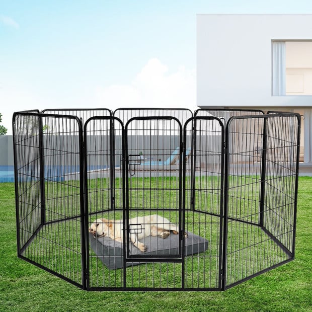 8 Panel Pet Dog Playpen Puppy Exercise Cage Enclosure Fence Cat 40 Image 8