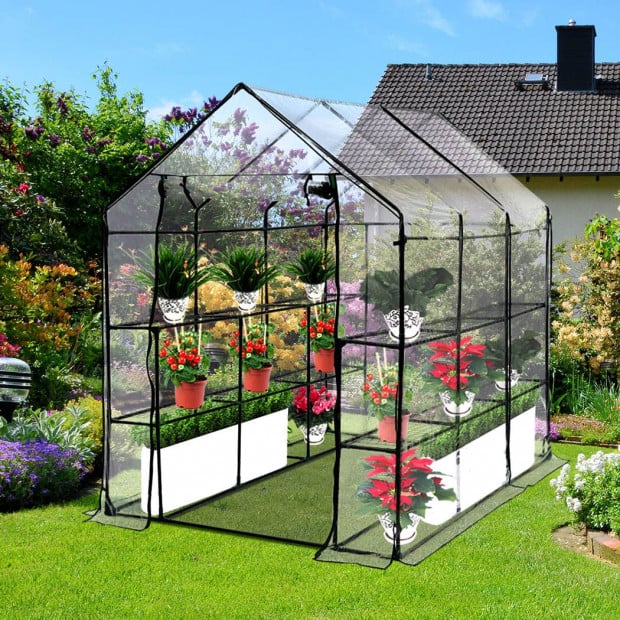 3 Tier Walk In Greenhouse Garden Shed PVC Cover Tunnel Green House Image 7