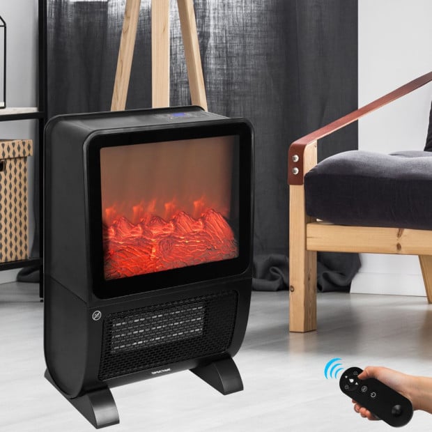 Electric Heater Fireplace Portable 3D Flame Remote Control 2000W Image 8