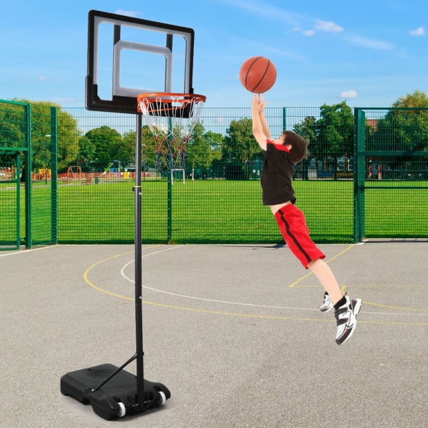 Basketball Hoop Stand System Ring Portable 2.1M Adjustable Height Kids In Ground Image 8