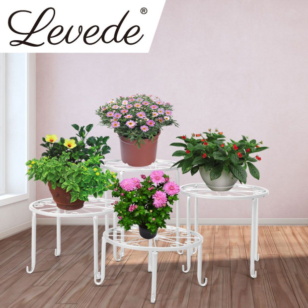 4 x Metal Plant Stand Outdoor Indoor Garden Decor Flower Pot Rack Iron Image 7