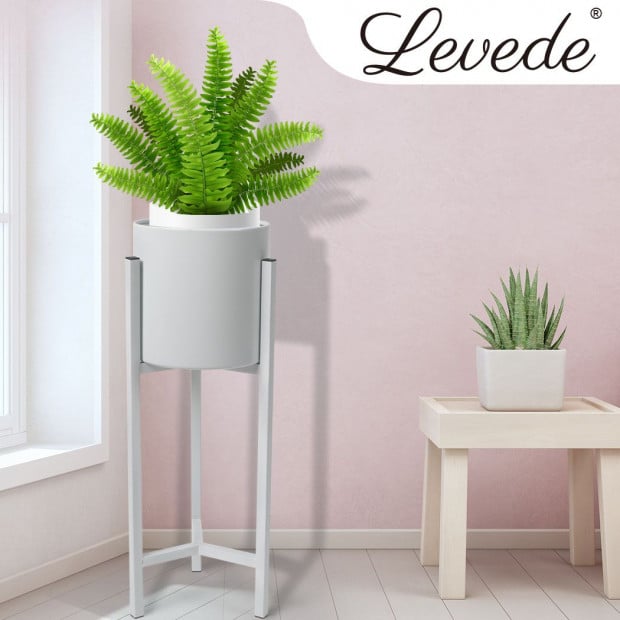 Garden Planter Stand Metal Flower Pot Rack Corner Shelving White - S Image 7