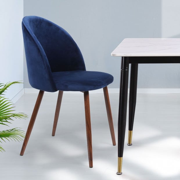 2x Dining Chairs Seat French Provincial Kitchen Lounge Chair Navy Image 8