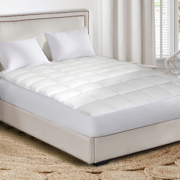 Mattress Protector Luxury Topper Bamboo Quilted Underlay Pad Single Image 8