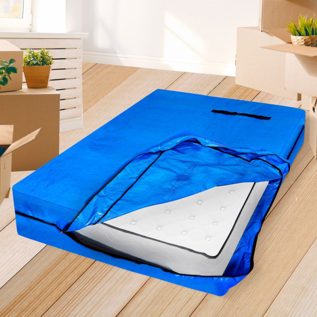 Mattress Bag Protector Plastic Moving Storage Cover Carry King Single Image 8
