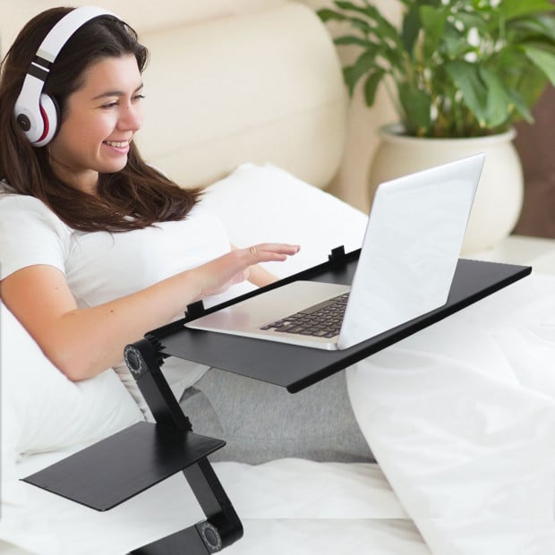 Foldable Laptop Desk Adjustable Sofa Table Tray Stand Mouse Portable Image 7