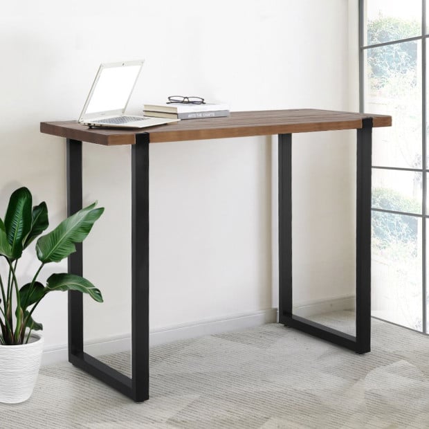 High Bar Table Industrial Pub Table Solid Wood Kitchen Cafe Office Image 8
