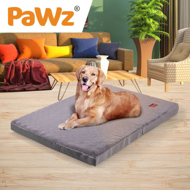 Pet Bed Foldable Dog Puppy Beds Cushion Pad Pads Soft Plush Black XL Image 8
