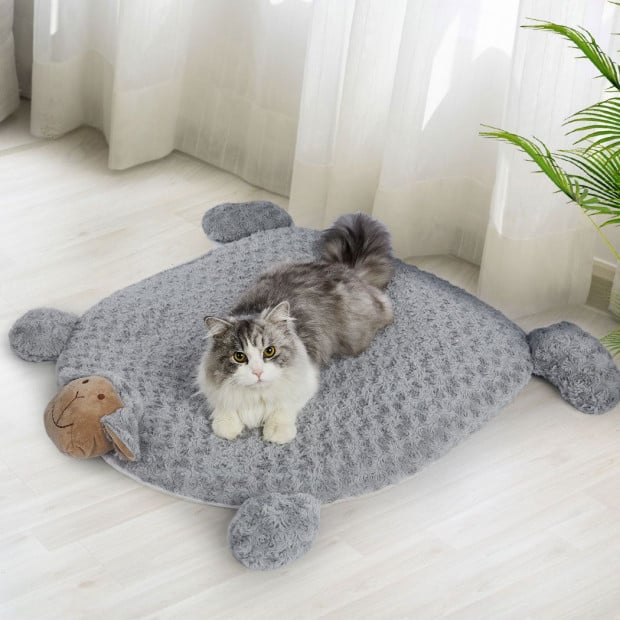 Pet Bed Cat Calming Dog Squeaky Toy Cushion Puppy Mat Grey Image 8