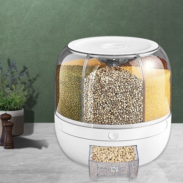 Grain Storage Cereal Dispenser Kitchen Rotating Food Case Image 8