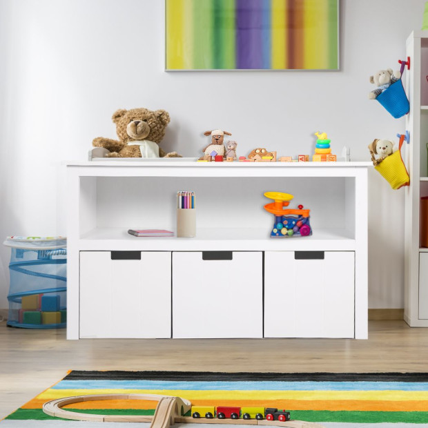 Kids Toy Storage Unit Organiser Box Bookshelf Children Bookcase Wooden Image 8