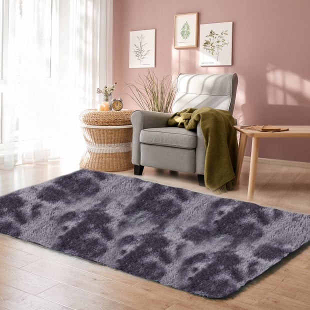 Floor Rug Shaggy Carpet Tie-dyed Midnight City 200x300cm Image 8