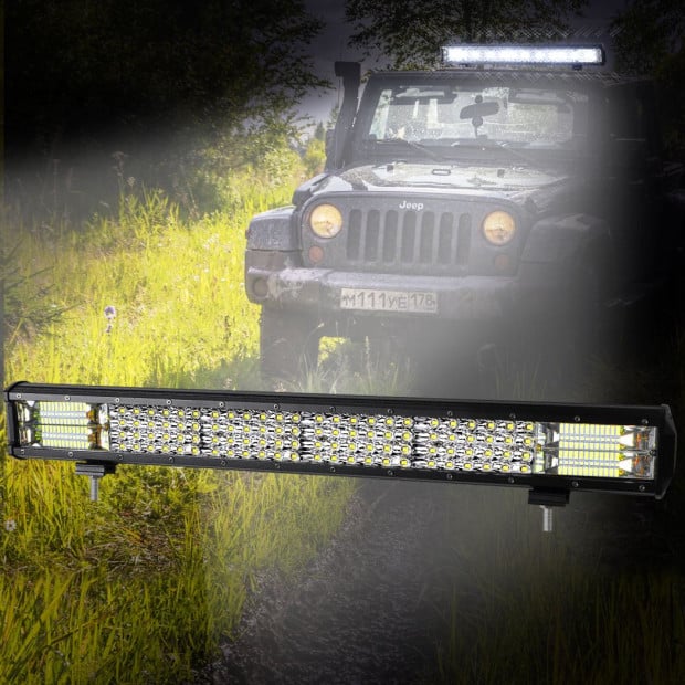 LED Light Bar Work Flood Spot Beam Lamp Offroad Caravan Strip 360W Image 8