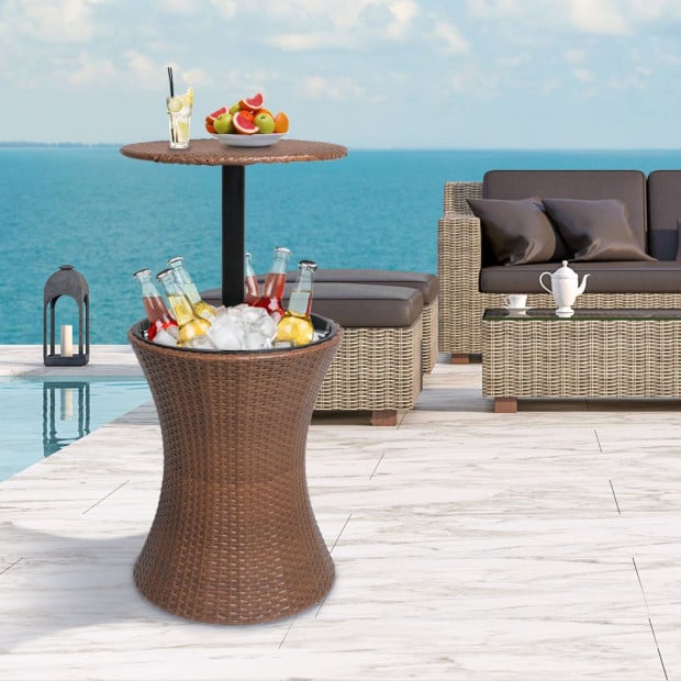 Outdoor Setting Furniture Patio Pool Storage Box Brown Image 8