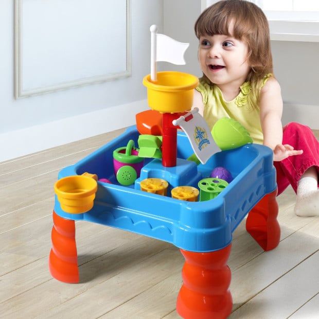 21pc Kids Sand Water Activity Play Table Child Outdoor Sandpit Set Image 8