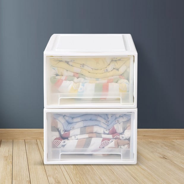 Storage Drawers Set Cabinet Tools Organiser Box Chest Drawer Plastic Stackable L Image 7
