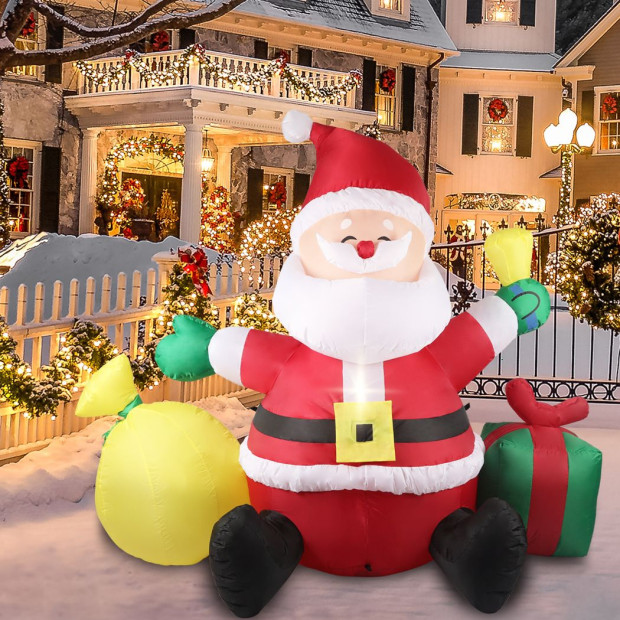 Inflatable Christmas Outdoor Decorations Santa LED Lights Xmas Party Image 8