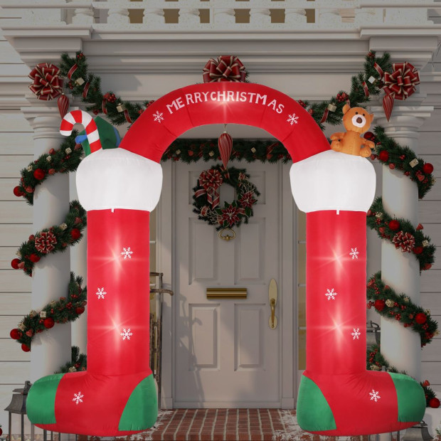 Christmas Inflatable Decor Stocking Arch 3M LED Lights Xmas Party Image 8