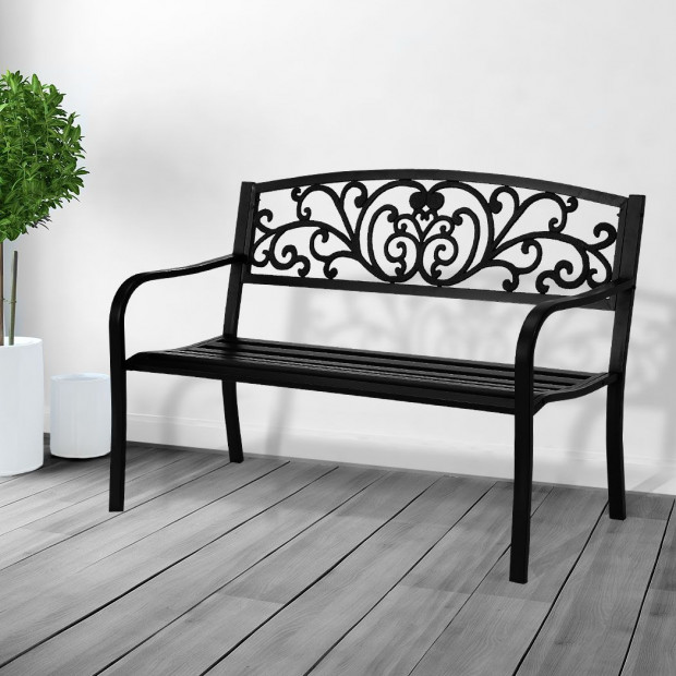 Garden Bench Seat Outdoor Furniture Cast Iron Patio Chair Image 7