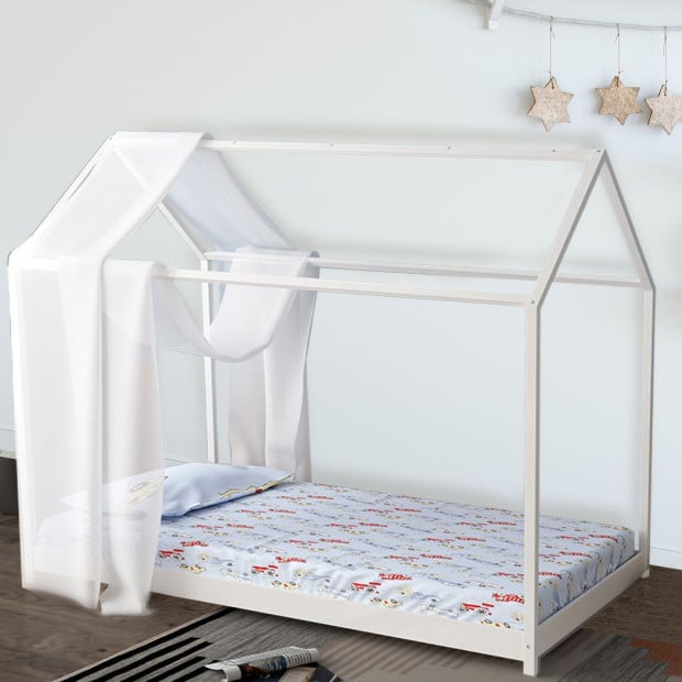 Bed Frame Single Wooden House Frame Wood Mattress Base Platform Image 8