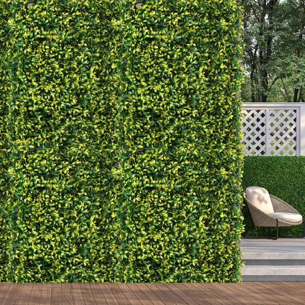 10x Artificial Boxwood Hedge Fence Fake Vertical Garden Green Outdoor Image 8