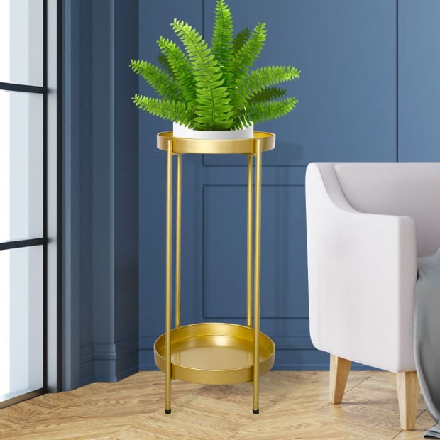 2 Tier Plant Stand Outdoor Indoor Metal Flower Pots Rack Garden Shelf Image 7