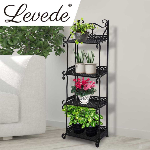 Plant Stand 4 Tiers Outdoor Indoor Metal Flower Pots Rack Garden Shelf Image 8