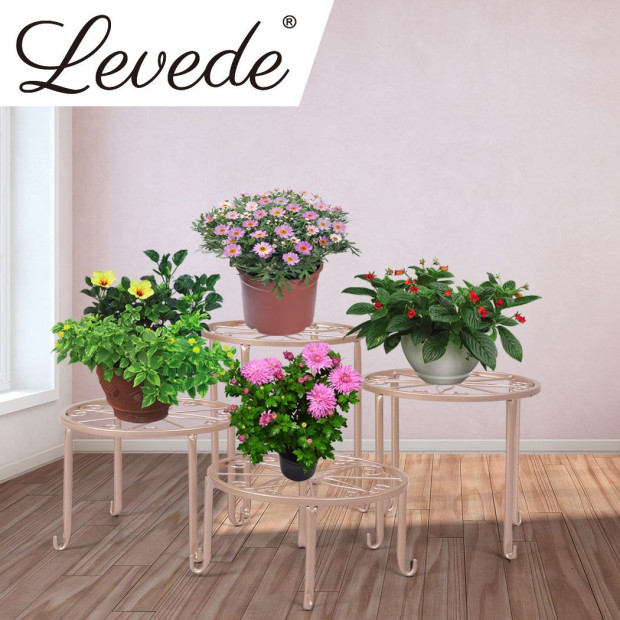 4 x Metal Plant Stand Outdoor Indoor Garden Decor Flower Pot Rack Iron Image 7