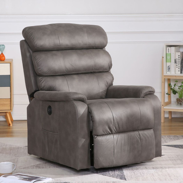 Recliner Chair Electric Lift Armchair Lounge Sofa Grey USB Charge Image 8