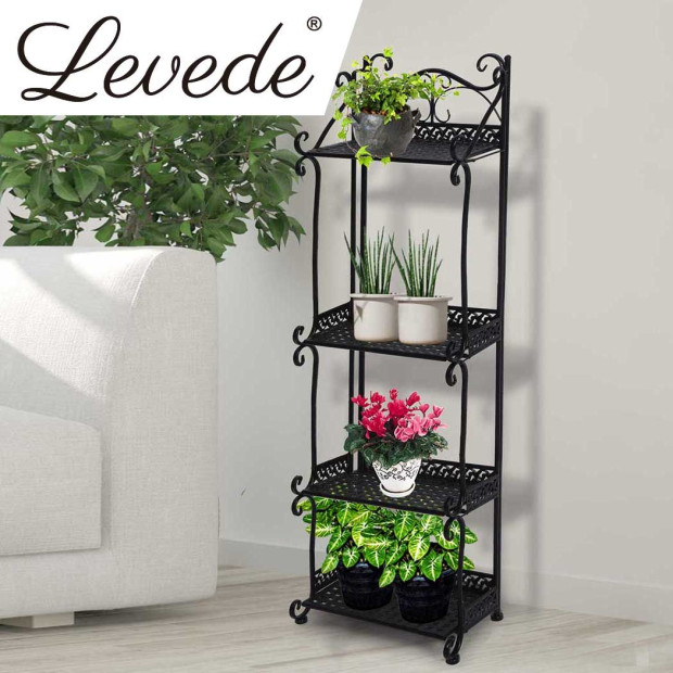 Plant Stand 4 Tiers Outdoor Indoor Metal Flower Pots Rack Garden Shelf Image 8