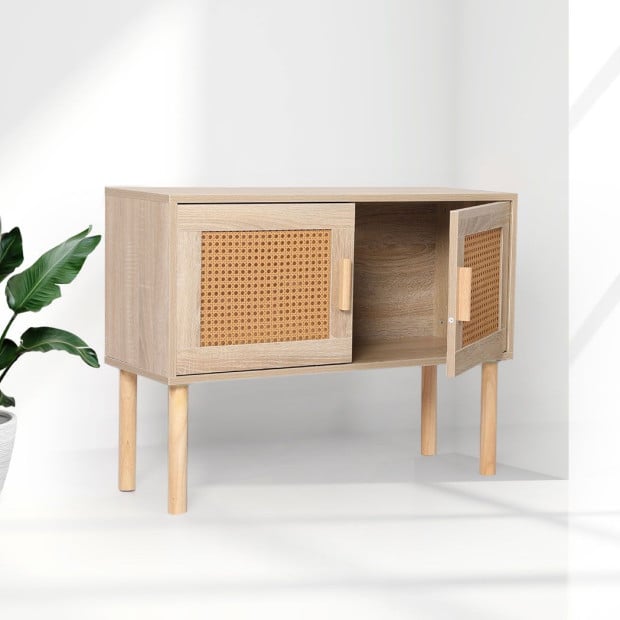 Cabinet Rattan Storage Dresser Chest of Drawers Tallboy Wooden Cabinet Image 8
