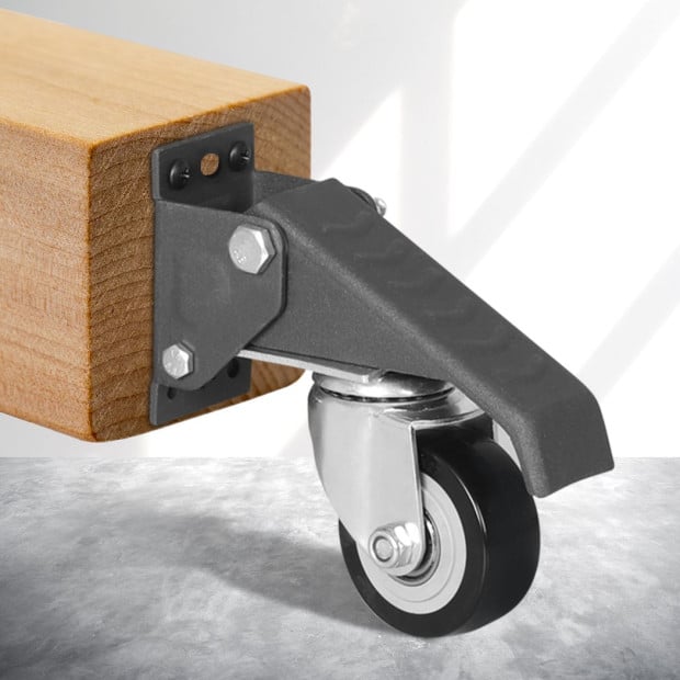 Workbench Caster Wheels Kit Heavy Duty Retractable 320KG Table 4PCS Image 8