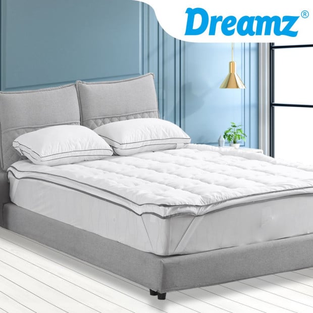 Bedding Pillowtop Mattress Topper Mat Pad Protector Cover Single Image 7
