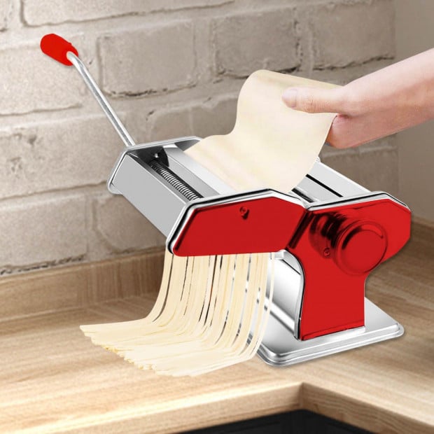 150mm Stainless Steel Pasta Making Machine Noodle Maker Red Image 7