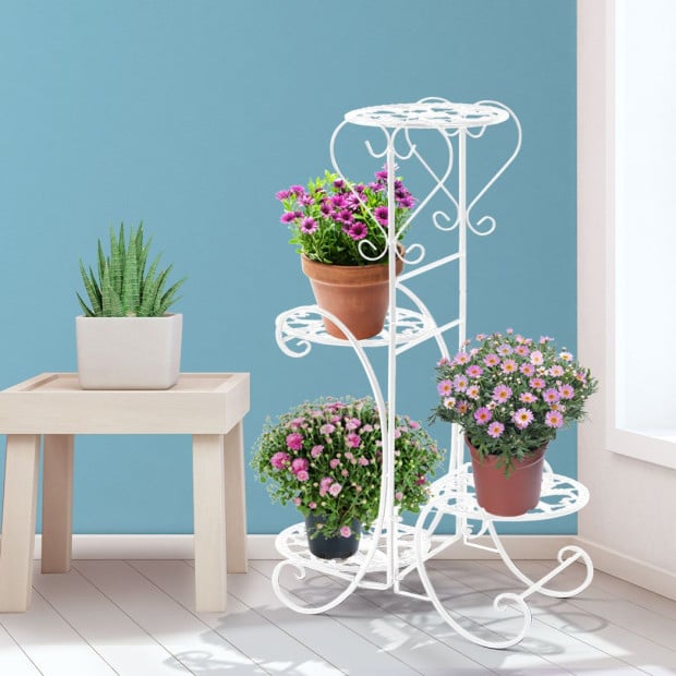 Plant Stand Indoor Outdoor Metal Flower Pots Rack Corner Shelf Planter Image 8