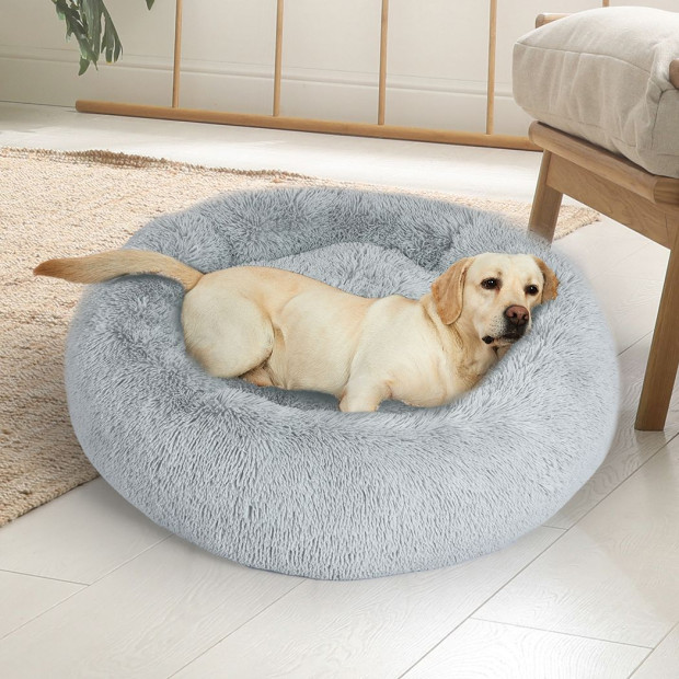 Pet Bed Cat Dog Donut Nest Kennel Cave Sleeping Light Grey XXXL Image 8